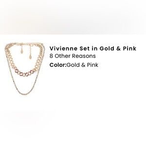 8 Other Reasons Vivienne Gold and Pink Layered Necklace Set
